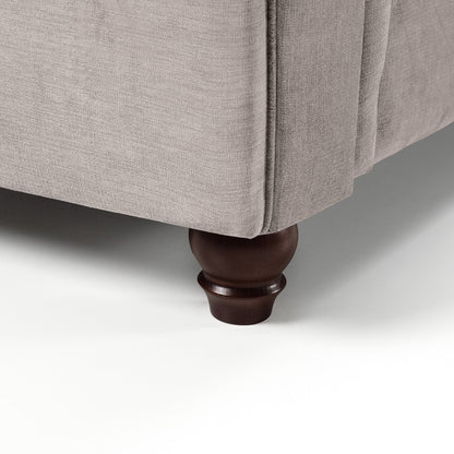 Chesterfield Stone Fullback Right Hand Facing Corner Sofa Stone Velvet