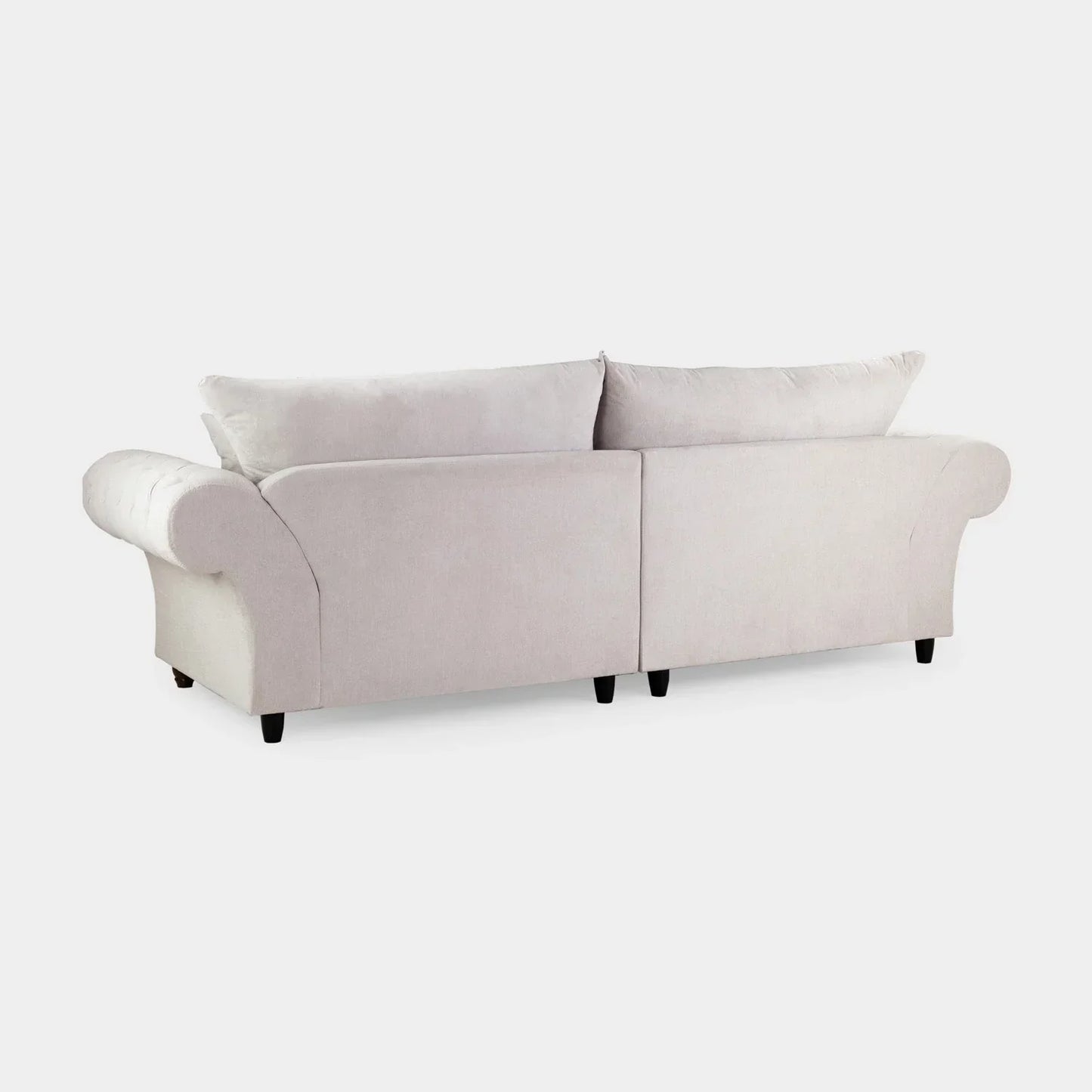 Chesterfield Stone Velvet Fullback 4 Seater Sofa