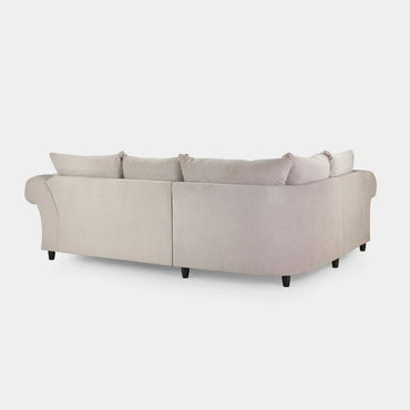 Chesterfield Stone Fullback Left Hand Facing Corner Sofa Stone Velvet