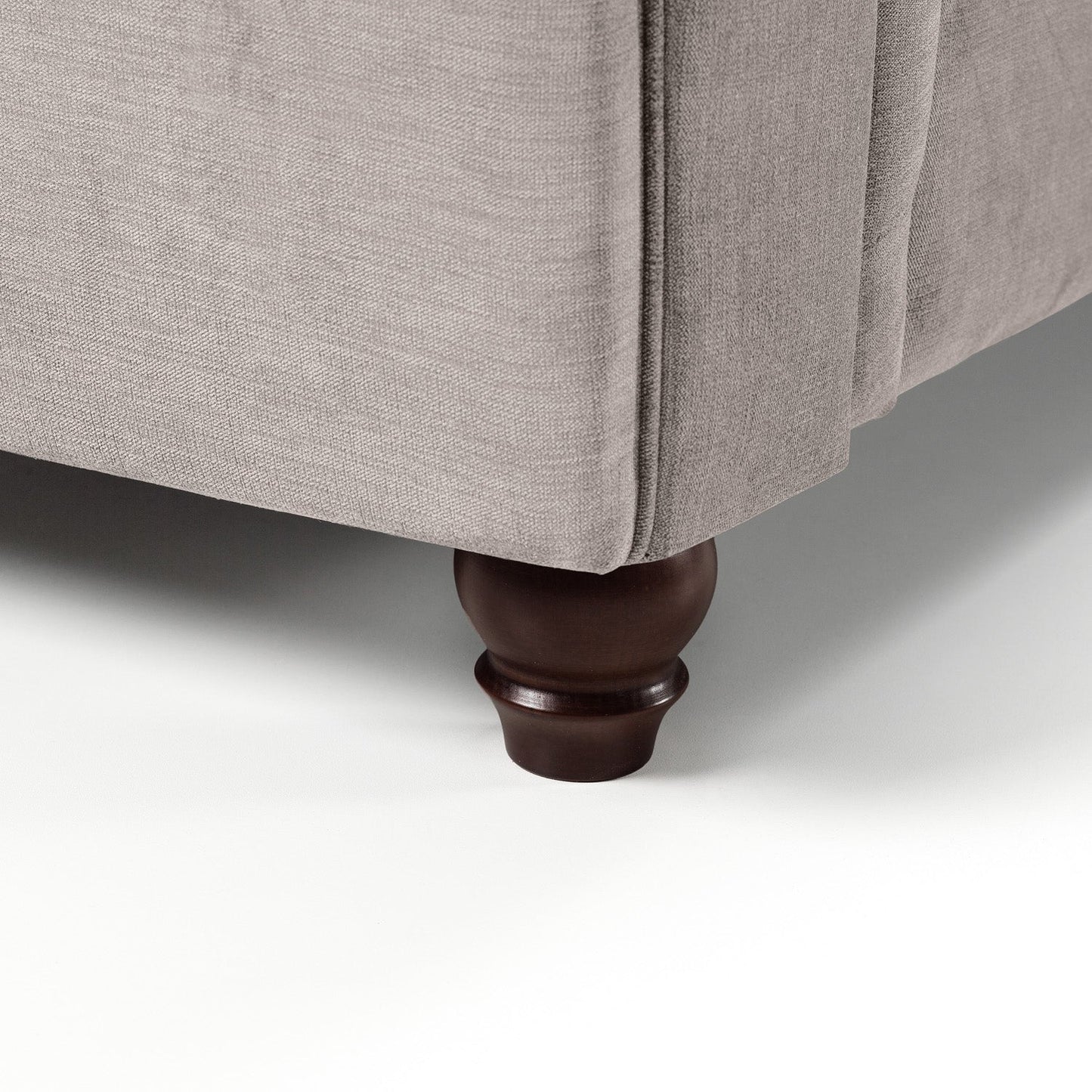 Chesterfield Stone Fullback Left Hand Facing Corner Sofa Stone Velvet