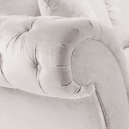 Chesterfield Stone Fullback Left Hand Facing Corner Sofa Stone Velvet