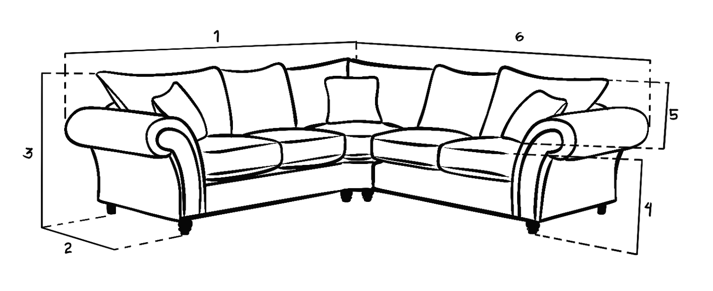 Chesterfield Grey Fullback Large Corner Sofa Grey Velvet