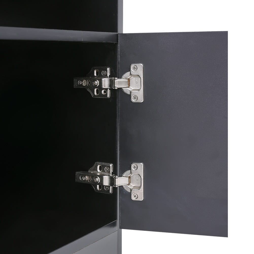 36 Inch Recessed Electric Fireplace TV Stand with Closed Storage