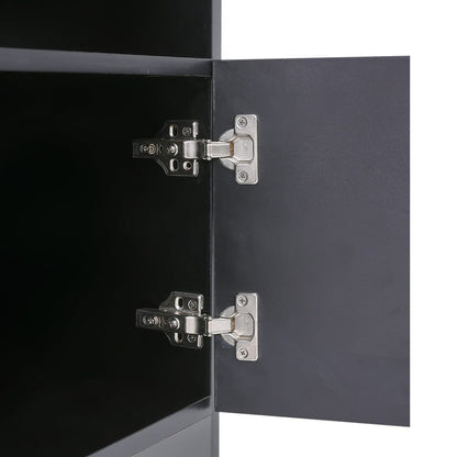 36 Inch Recessed Electric Fireplace TV Stand with Closed Storage