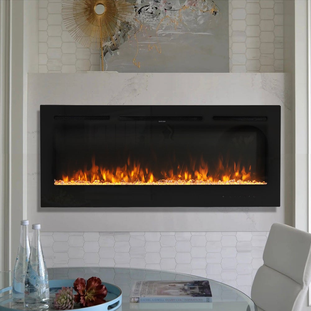 40 Inch Inset Fireplaces 5120 BTU Wall-Mounted Electric Fireplace 9 LED Flame Colours