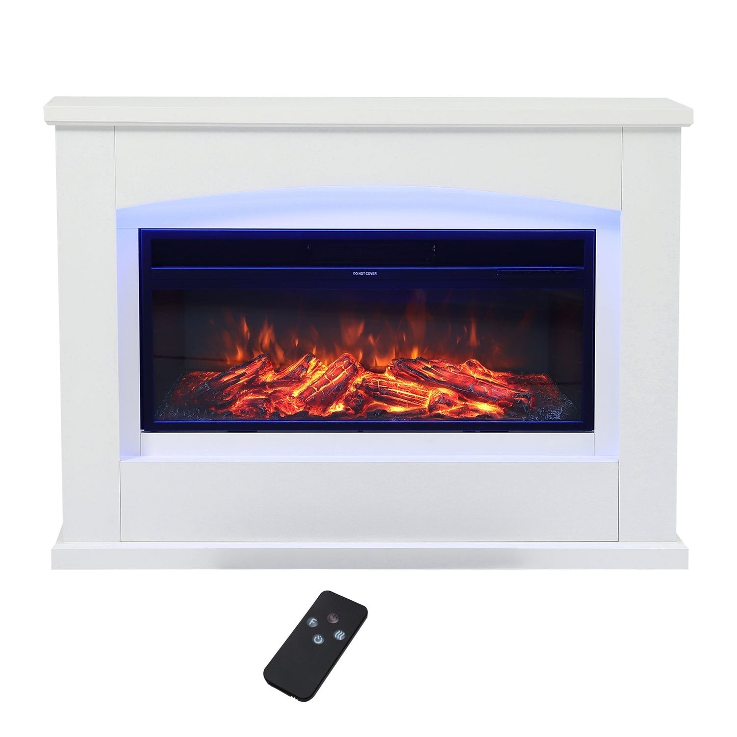 39/48 Inch White Electric Fireplace Suite 1800W with Ambient Light 1/7 LED Colours