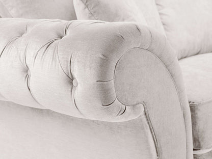 Chesterfield Stone Fullback Right Hand Facing Corner Sofa Stone Velvet