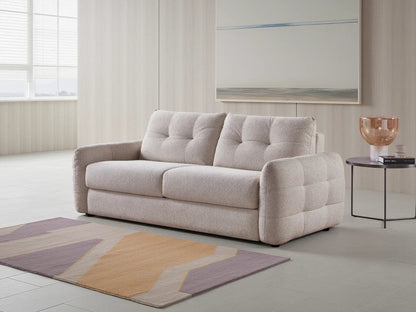 Athens 3 Seater Sofa Bed In Beige/Grey Fabric