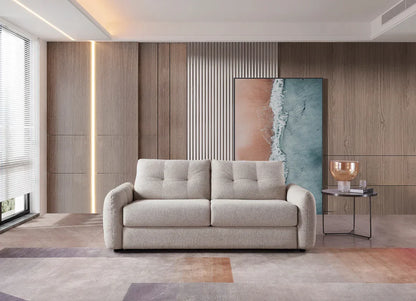 Athens 3 Seater Sofa Bed In Beige/Grey Fabric