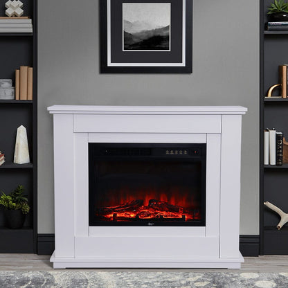 39/48 Inch White Electric Fireplace Suite 1800W with Ambient Light 1/7 LED Colours