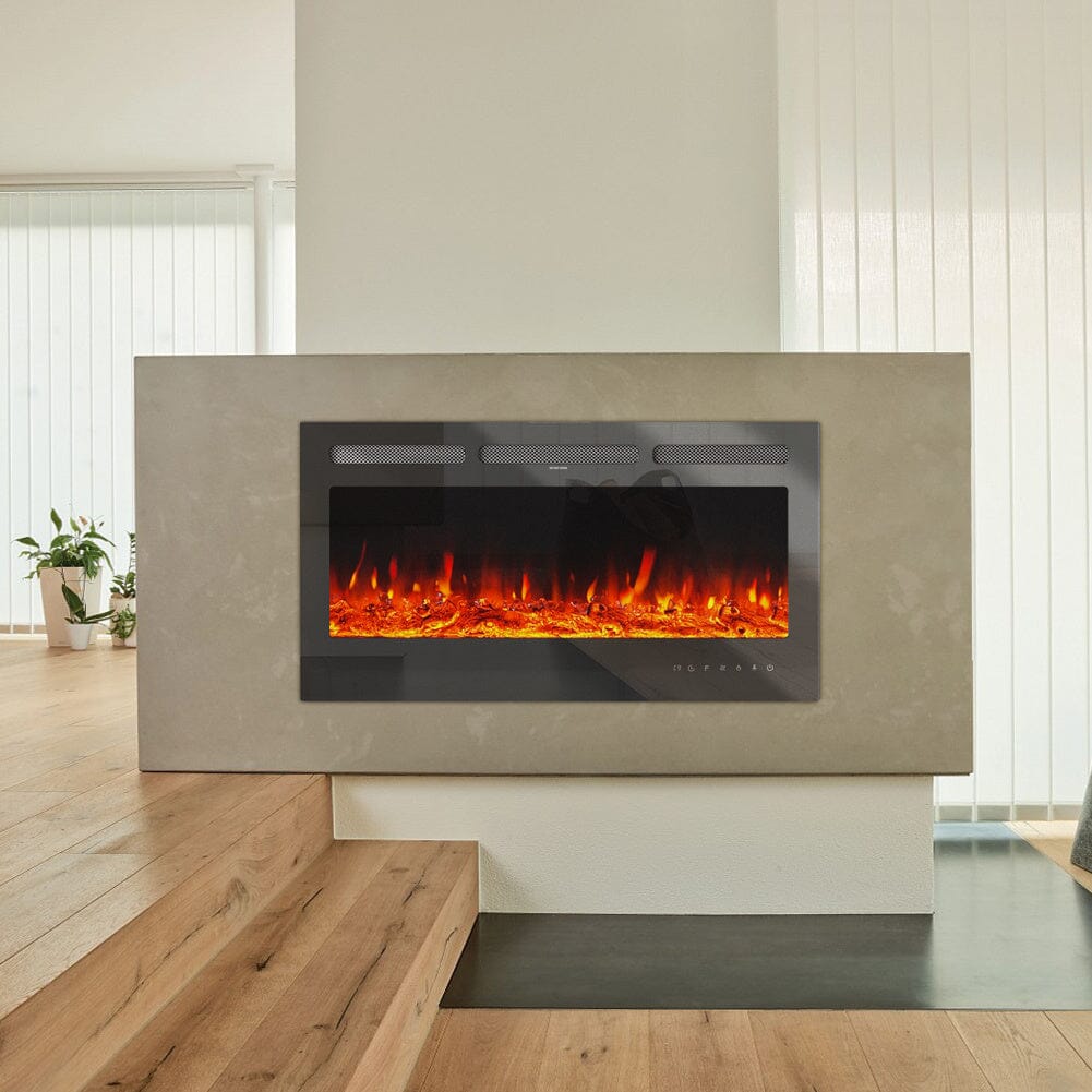 40 Inch Inset Fireplaces 5120 BTU Wall-Mounted Electric Fireplace 9 LED Flame Colours