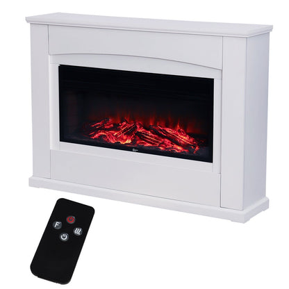 39/48 Inch White Electric Fireplace Suite 1800W with Ambient Light 1/7 LED Colours
