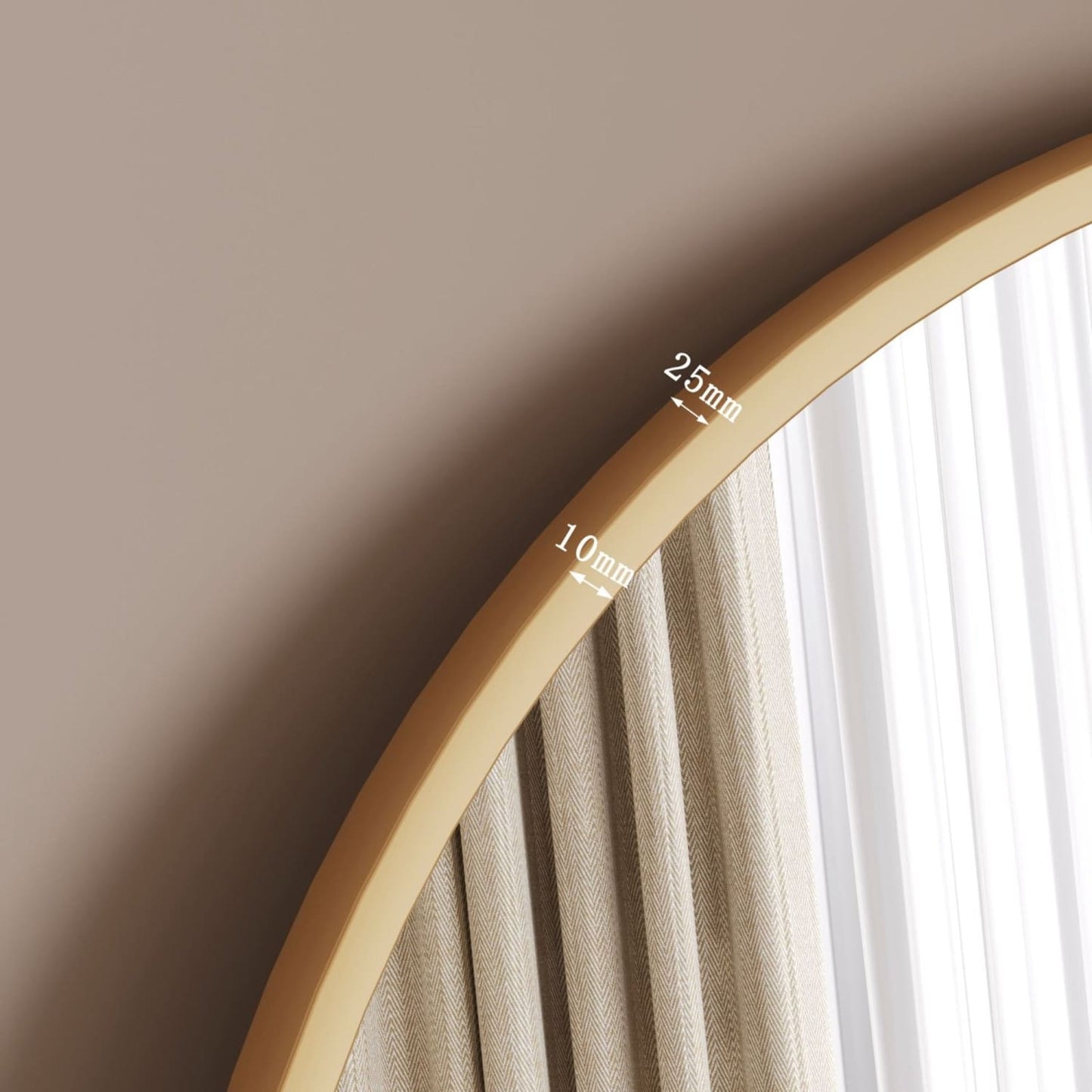 Emi - Full Length Gold Metal Runway Oval Mirror - 150cm x 60cm