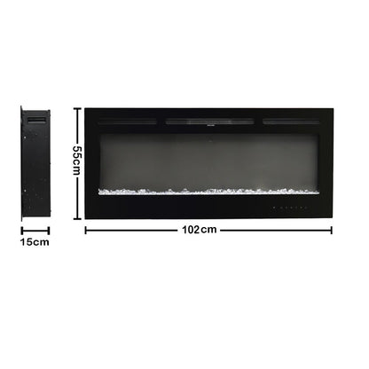 40 Inch Inset Fireplaces 5120 BTU Wall-Mounted Electric Fireplace 9 LED Flame Colours