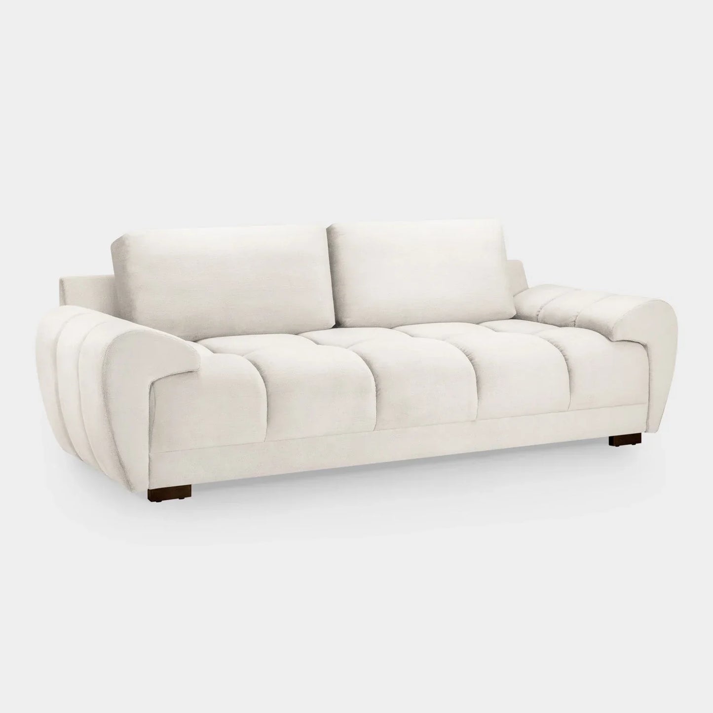 Zara Bubble Cream Plush Velvet 3 Seater Sofa