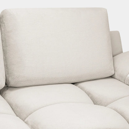 Zara Corner U Shape Cinema Cream Plush Velvet Sofa