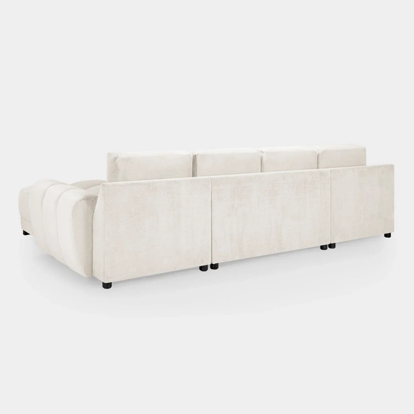 Zara Corner U Shape Cinema Cream Plush Velvet Sofa