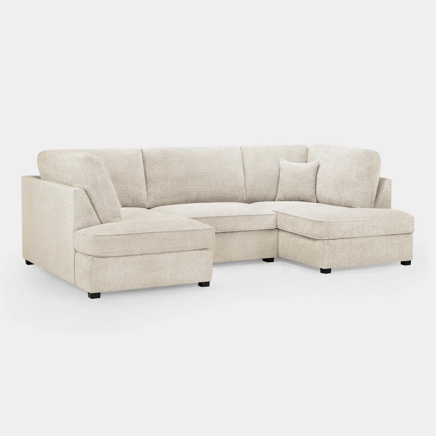 Carnaby Sofa Boucle Beige Fabric U Shape Corner Sofa