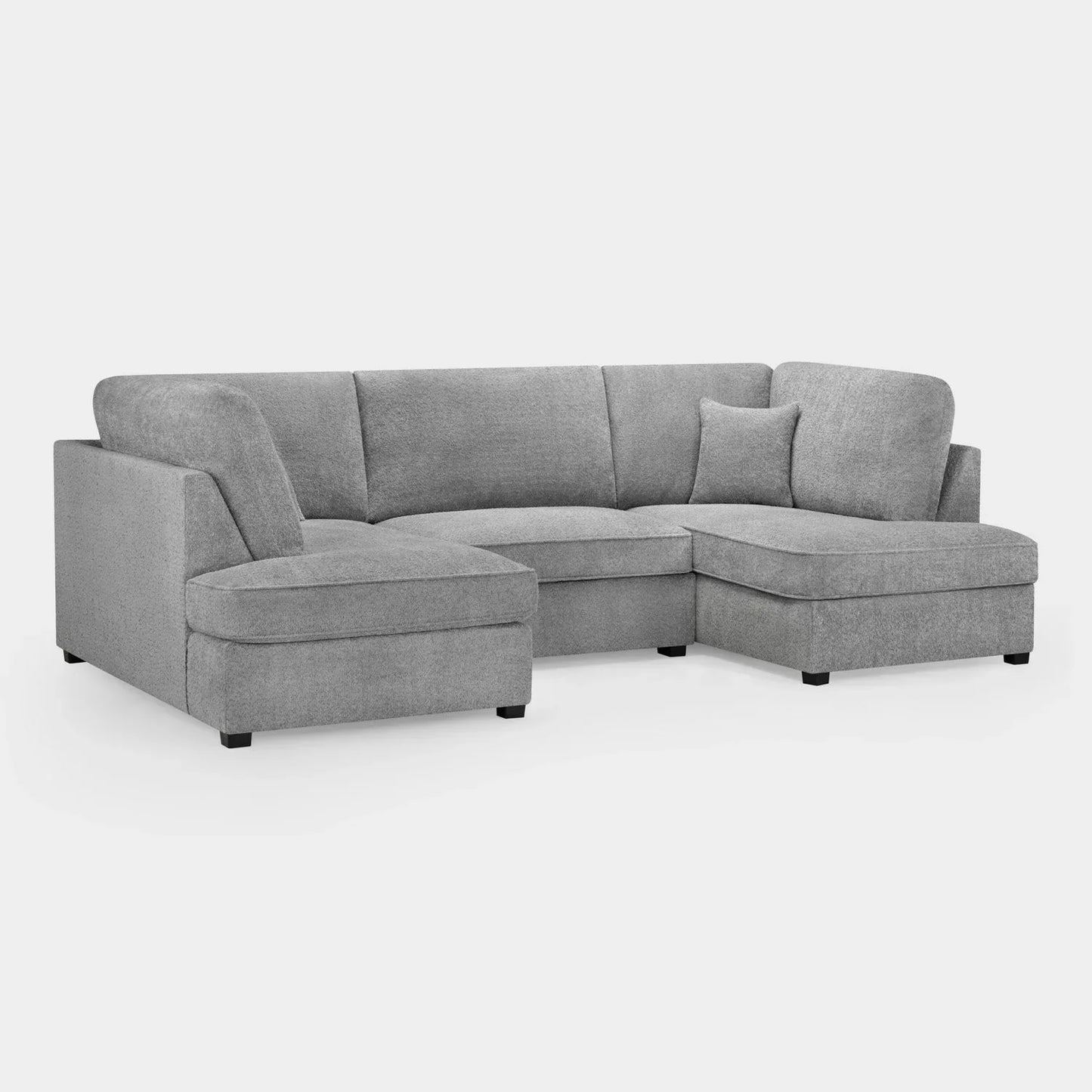 Carnaby Sofa Boucle Grey Velvet U Shape Corner Sofa