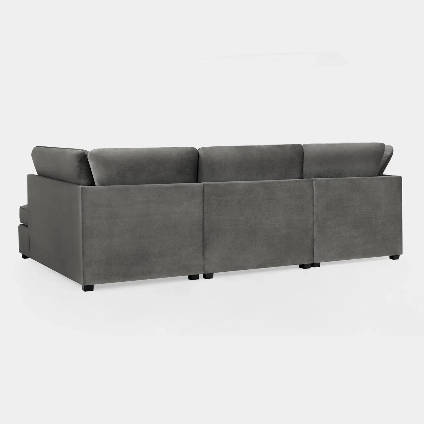 Carnaby Sofa Plush Grey Velvet U Shape Corner Sofa