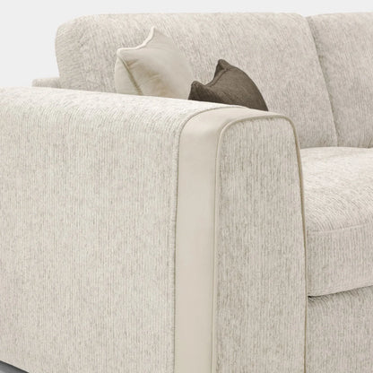 Naples Sofa Beige Fabric Large Corner Sofa