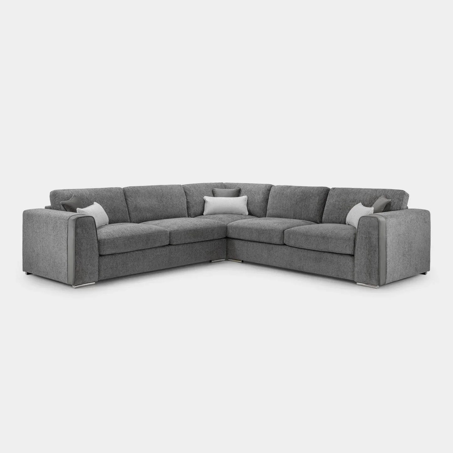 Naples Sofa Grey Fabric Large Corner Sofa