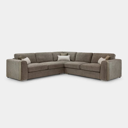 Naples Sofa Mocha Fabric Large Corner Sofa