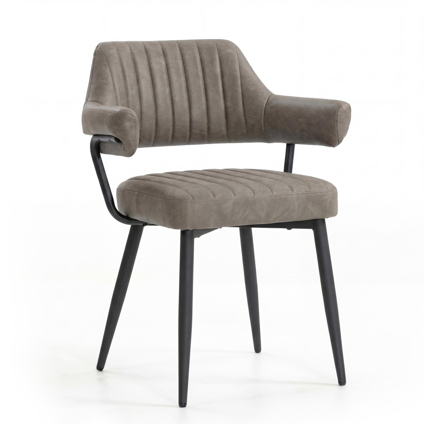 Cortez Leather Effect Charcoal Dining Chair