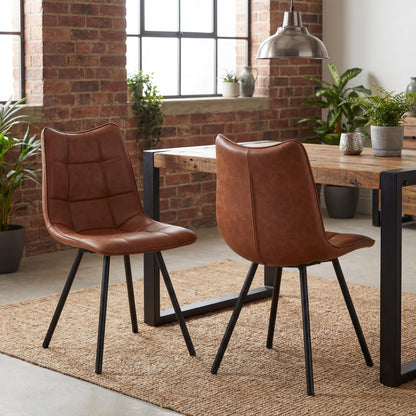 Alnwick Leather Effect Tuscan Tan Dining Chair