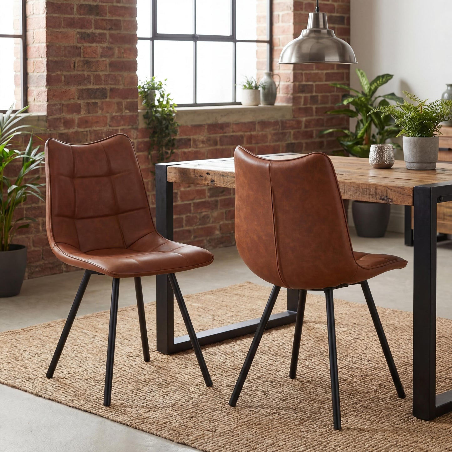 Alnwick Leather Effect Tuscan Tan Dining Chair