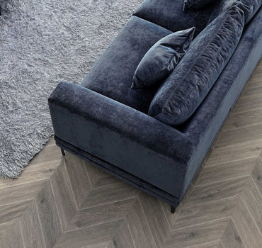 The Harlow Blue Boucle 3 + 2 Seater Premium Sofa Steel Boucle Fabric