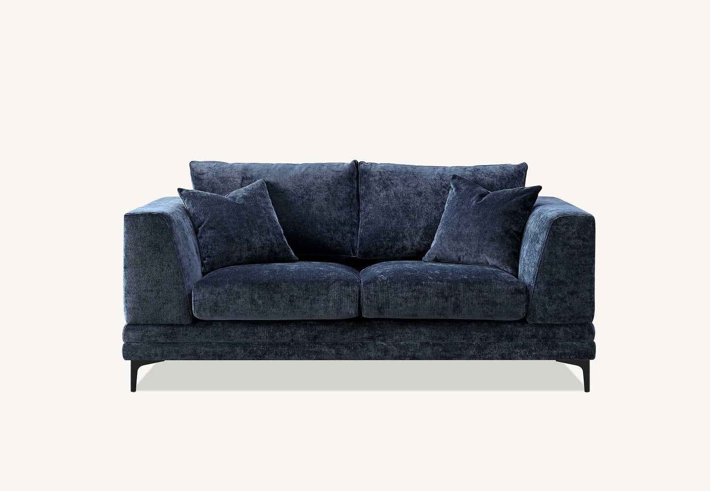 The Harlow Blue Boucle 3 + 2 Seater Premium Sofa Steel Boucle Fabric