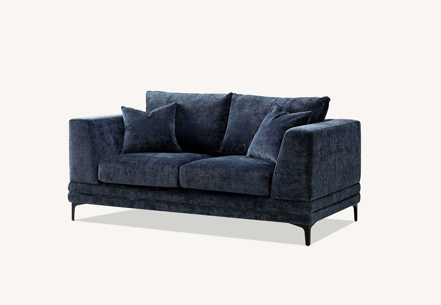 The Harlow Blue Boucle 3 + 2 Seater Premium Sofa Steel Boucle Fabric