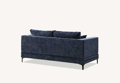 The Harlow Blue Boucle 3 + 2 Seater Premium Sofa Steel Boucle Fabric