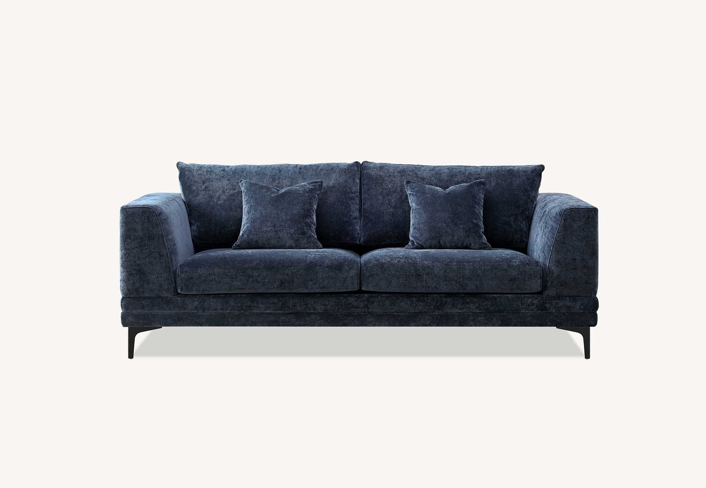 The Harlow Blue Boucle 3 + 2 Seater Premium Sofa Steel Boucle Fabric