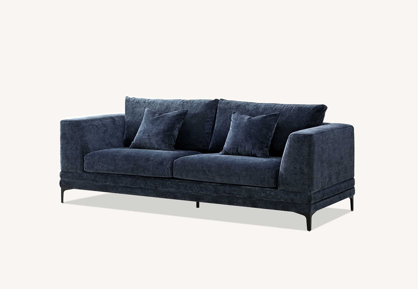 The Harlow Blue Boucle 3 + 2 Seater Premium Sofa Steel Boucle Fabric