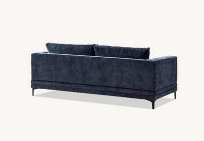 The Harlow Blue Boucle 3 + 2 Seater Premium Sofa Steel Boucle Fabric