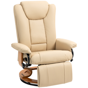 Aurora PU Leather Reclining Armchair with Footrest for Living Room