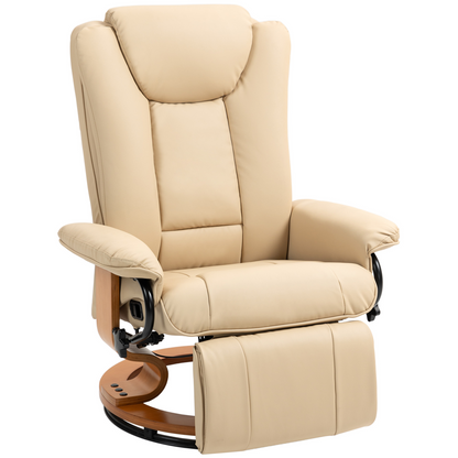 Aurora PU Leather Reclining Armchair with Footrest for Living Room