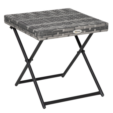 Folding Square Rattan Coffee Table Bistro Balcony Garden Steel  Esterno