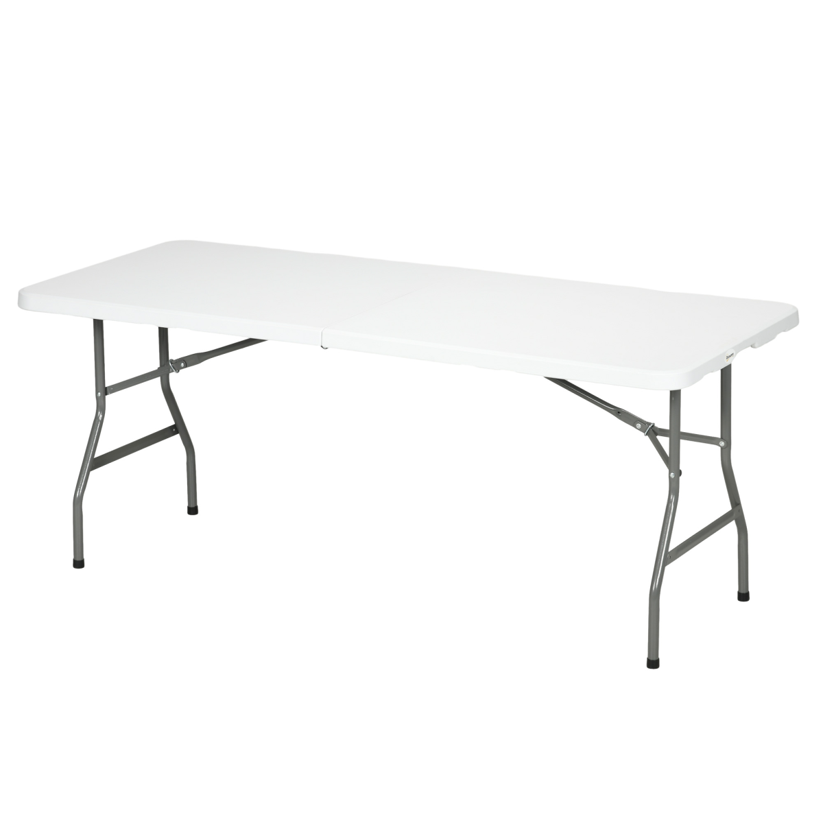 Esterno Folding Garden Table, Patio Table with Metal Frame, White