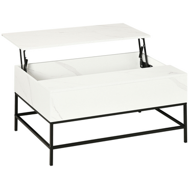 Aurora Lift Top Coffee Table W/ Hidden Storage Compartment, White