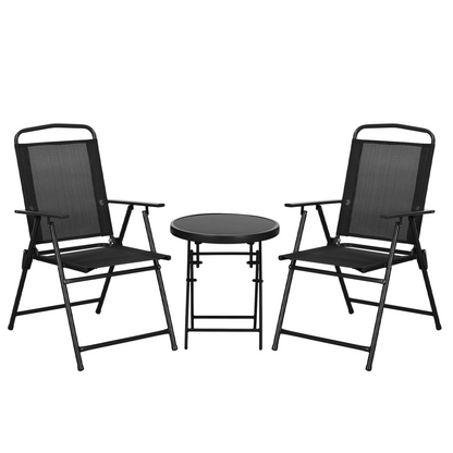 Esterno Bistro Set Folding Chairs & Coffee Table for Balcony