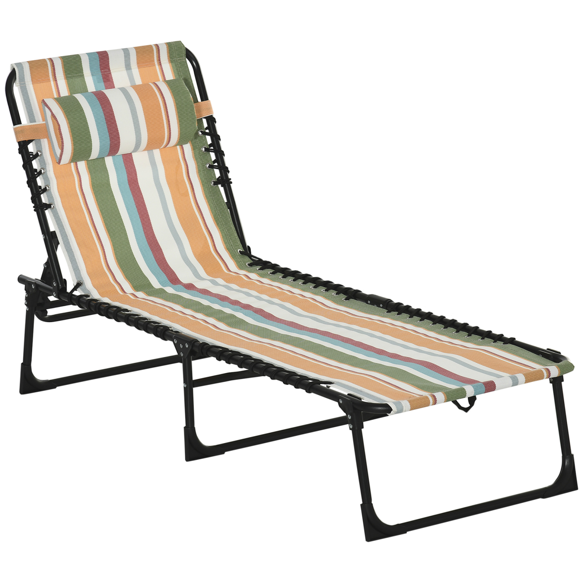 Esterno Folding Beach Chair Chaise Lounge 4 Adjustable Positions, Multicolored