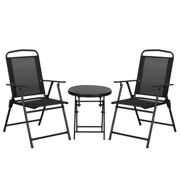 Esterno Bistro Set Folding Chairs & Coffee Table for Balcony