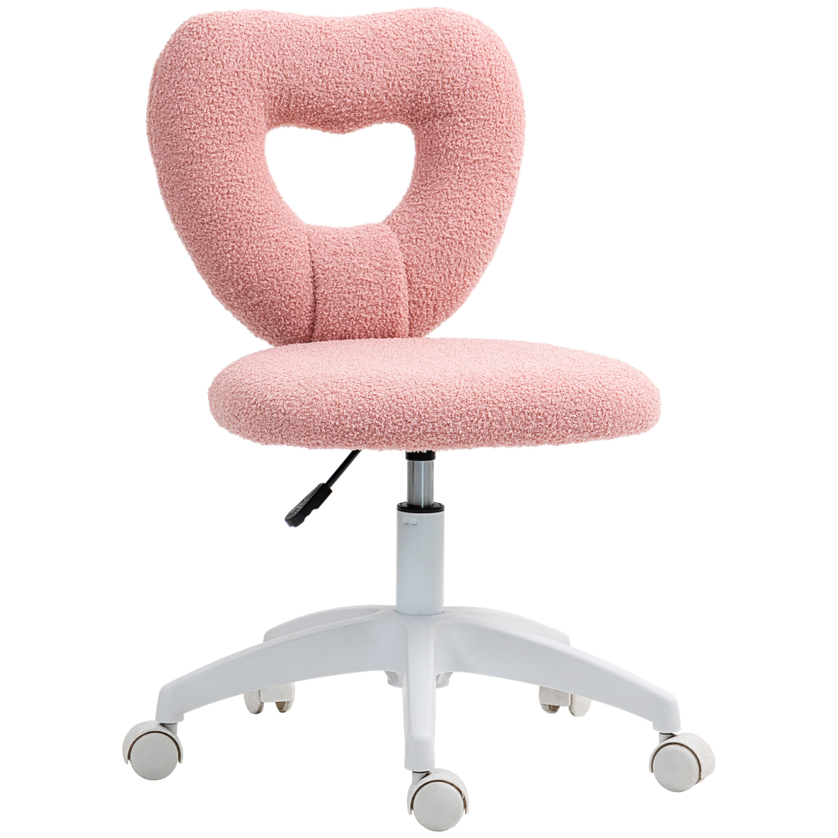 Aurora Armless Heart Desk Chair, Makeup Vanity Chair for Home