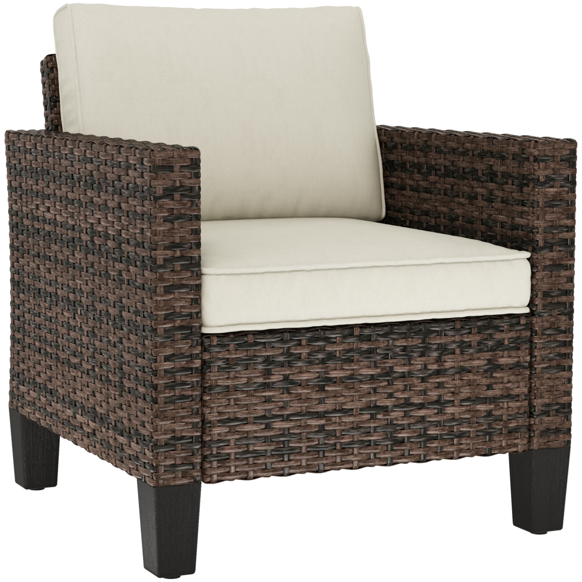 Esterno Single Rattan Chair, Garden Armchair with Cushions