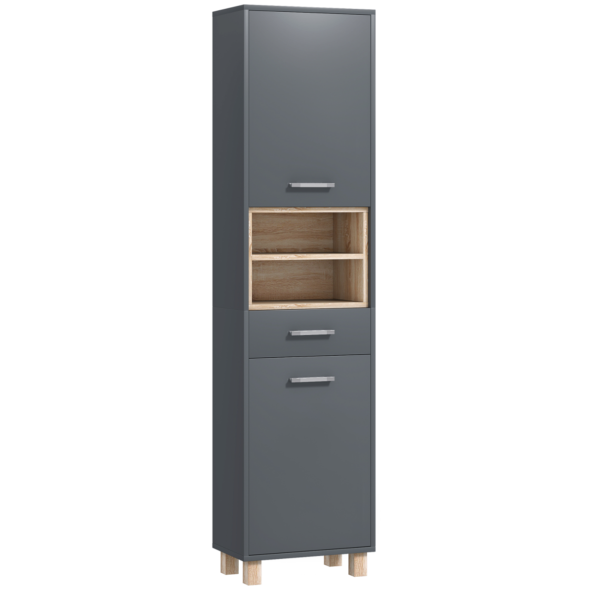 Elegant Aurora Bathroom Storage Cabinet with Open Shelves & Versatile Drawer