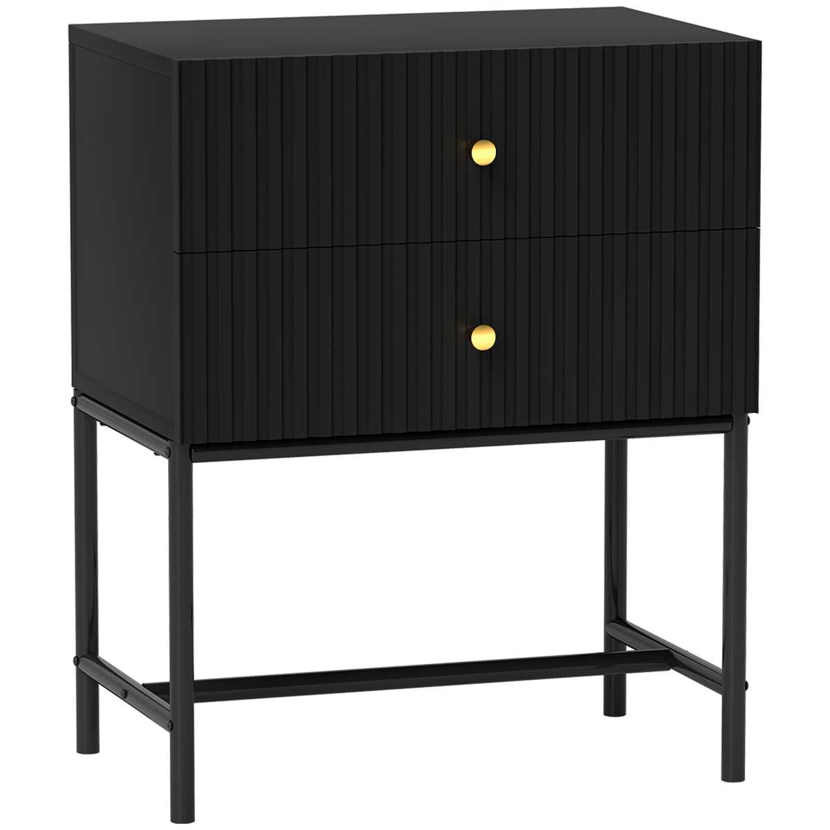Aurora Modern Bedside Table with 2 Drawers for Bedroom