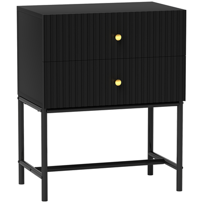 Aurora Modern Bedside Table with 2 Drawers for Bedroom